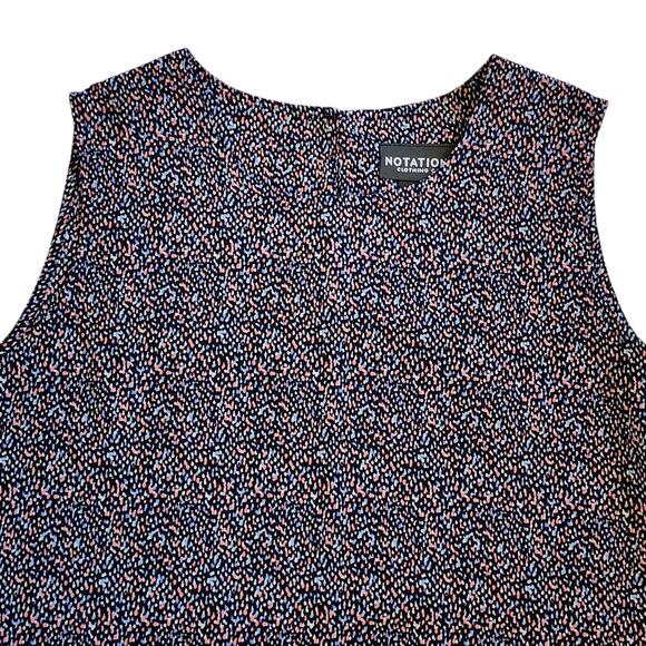 Notations Womens Pullover Career Top Size S Blue Pink Sleeveless Keyhole Blouse - Picture 6 of 11
